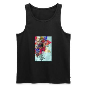 Colorful flower - Men's Premium Organic Tank Top - black - Front - AI Model Male 178 light (178cm)