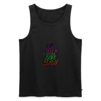 Eat Sleep Rave Repeat - Männer Premium Bio Tank Top - Schwarz - Vorne - AI Model Male 178 light (178cm)