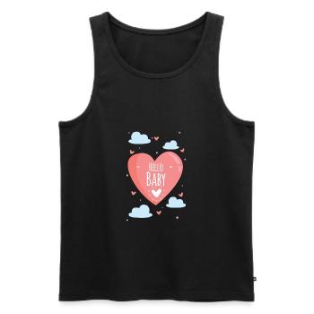 idée de cadeau naissance bébé enfant né naissance - Débardeur bio Premium Homme - noir - Devant - Michal (187cm)