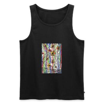 Fleurs - Débardeur bio Premium Homme - noir - Devant - Michal (187cm)