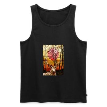 cerf - Débardeur bio Premium Homme - noir - Devant - Michal (187cm)