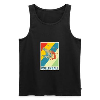 Retro Vintage Style Beach Volleyball Player - Men's Premium Organic Tank Top - black - Front - Michal (187cm)