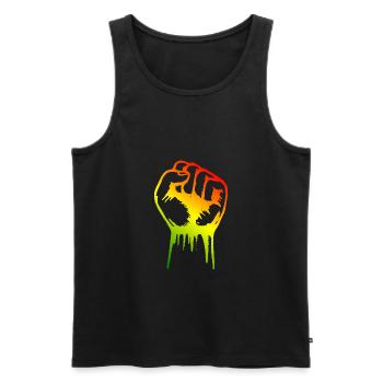 Faust Reggae - Männer Premium Bio Tank Top - Schwarz - Vorne - Michal (187cm)