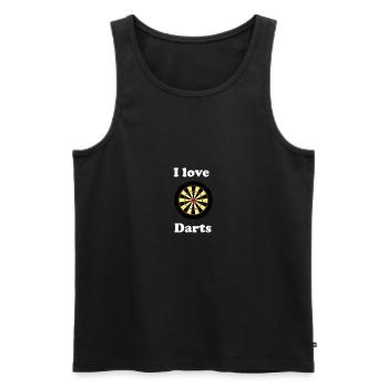 Dartboard - Men's Premium Organic Tank Top - black - Front - AI Model Male 178 light (178cm)