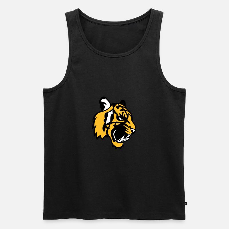 Tigergesicht Cartoon-Maskottchen 28 - Männer Premium Bio Tank Top - Schwarz