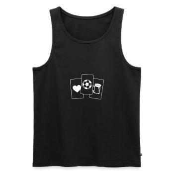 Herz - Bier - Fußball - - Männer Premium Bio Tank Top - Schwarz - Vorne - Michal (187cm)