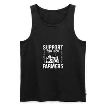 Soutenez vos agriculteurs locaux - Débardeur bio Premium Homme - noir - Devant - Michal (187cm)