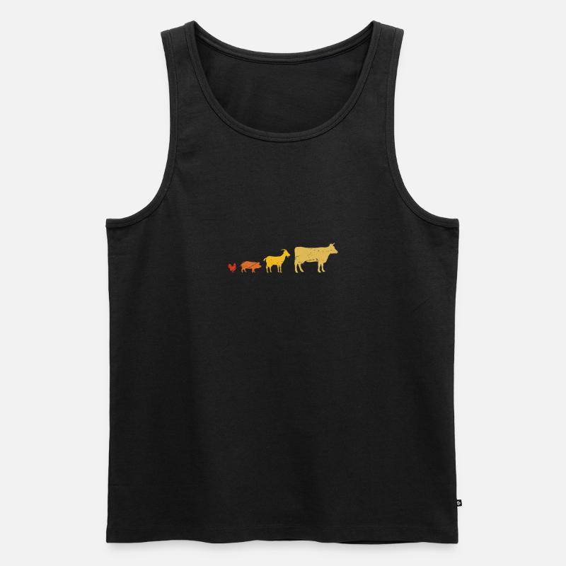 Retro-Bauernhof-Tier - Männer Premium Bio Tank Top - Schwarz