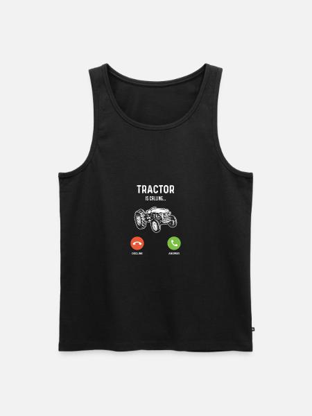 Der Traktor ruft - - Männer Premium Bio Tank Top - Schwarz