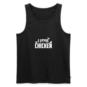 Ich liebe Hühner - - Männer Premium Bio Tank Top - Schwarz - Vorne - Michal (187cm)