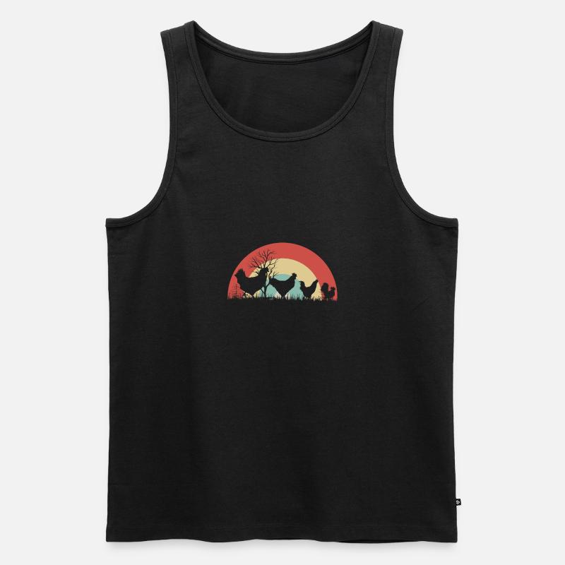 Retro Henne 2 - - Männer Premium Bio Tank Top - Schwarz