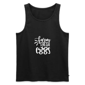 Farm Fresh Eggs 4 - - Männer Premium Bio Tank Top - Schwarz - Vorne - Michal (187cm)