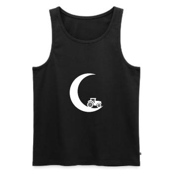 Crescent Moon - Tractor - - Men's Premium Organic Tank Top - black - Front - AI Model Male 178 light (178cm)