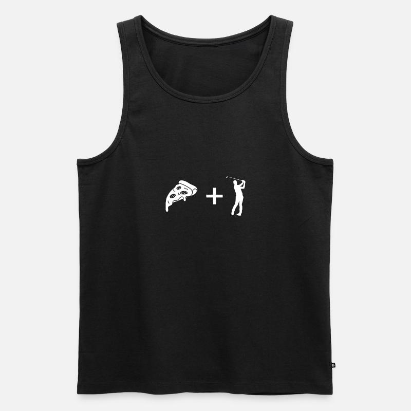 Pizza - Golf - - Männer Premium Bio Tank Top - Schwarz