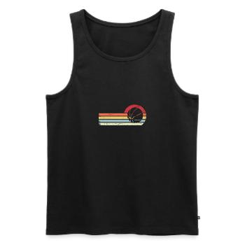 Sonne und Retro-Linien - Basketball - - Männer Premium Bio Tank Top - Schwarz - Vorne - Michal (187cm)