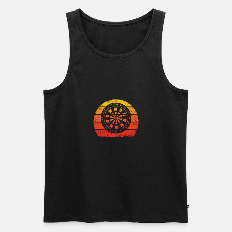 Retro Sonne 1 - Dartscheibe - - Männer Premium Bio Tank Top - Schwarz