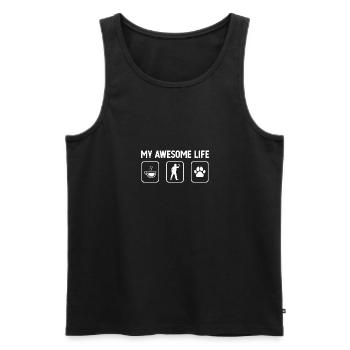 Mein fantastisches Leben - Hundepfote - Dartspiele - Männer Premium Bio Tank Top - Schwarz - Vorne - Michal (187cm)