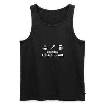 Ich Bin Eine Einefache Frau - Dart - - Männer Premium Bio Tank Top - Schwarz - Vorne - Michal (187cm)