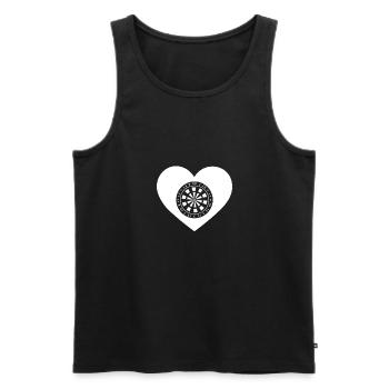 Forme de cœur - jeu de fléchettes - Débardeur bio Premium Homme - noir - Devant - Michal (187cm)