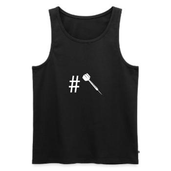Hashtag - Dart - - Men's Premium Organic Tank Top - black - Front - Michal (187cm)