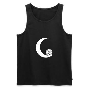 Crescent Moon - Dartboard - - Men's Premium Organic Tank Top - black - Front - AI Model Male 178 light (178cm)