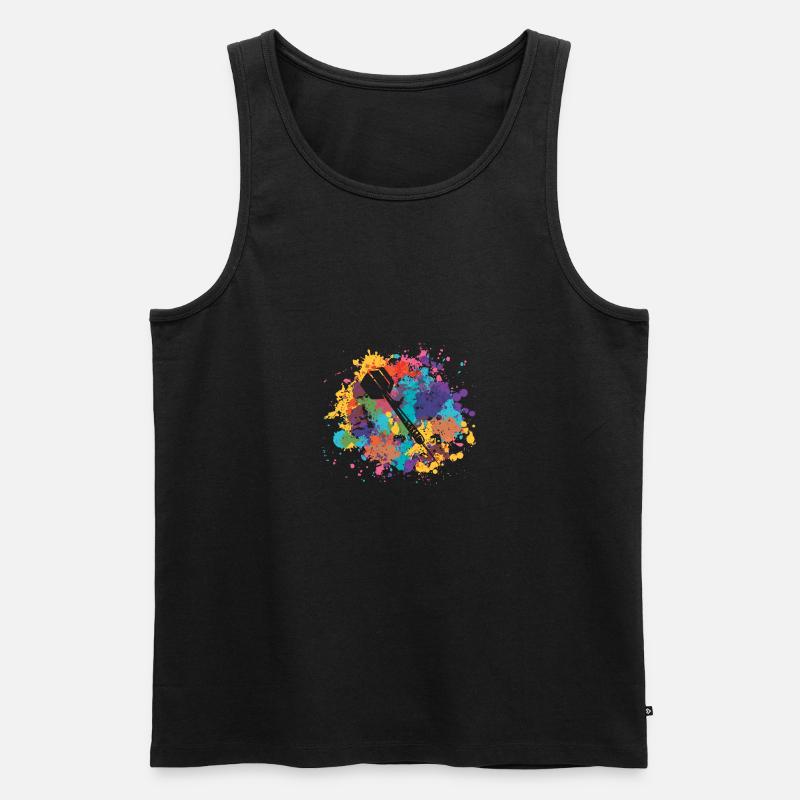 Farbenfrohe Spritzer - Dart - - Männer Premium Bio Tank Top - Schwarz