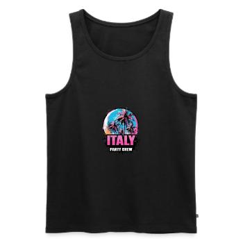 Italien Party Crew Urlaub Spruch - Männer Premium Bio Tank Top - Schwarz - Vorne - Michal (187cm)