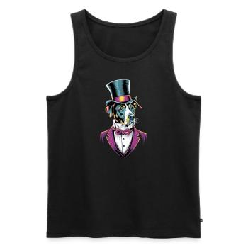 Chien dans un costume - Débardeur bio Premium Homme - noir - Devant - Michal (187cm)