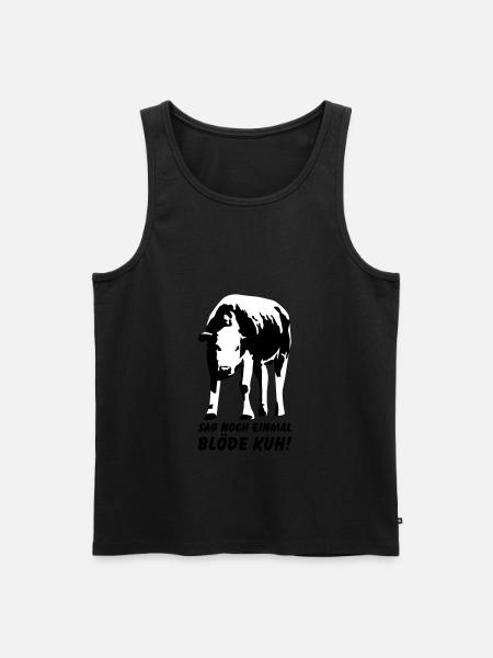 Dumme Kuh? - Männer Premium Bio Tank Top - Schwarz