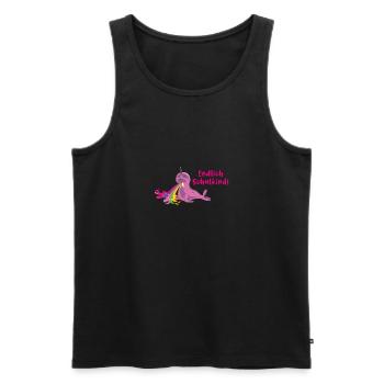 endlich schulkind,walrosn,regenbogen,kotzen - Männer Premium Bio Tank Top - Schwarz - Vorne - Michal (187cm)