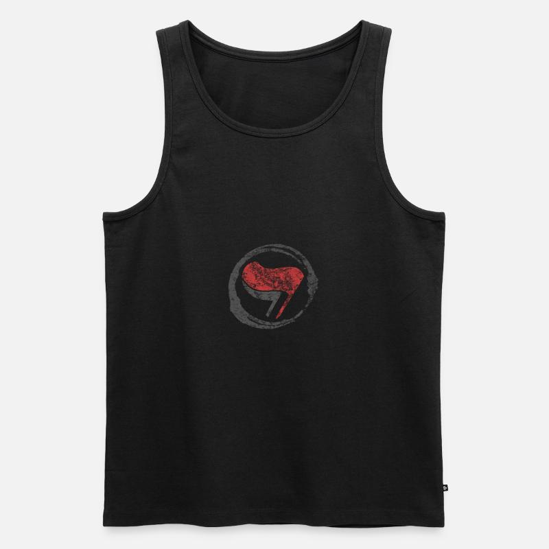 FASCHISMUS ANTIFA FLAGGEN - Männer Premium Bio Tank Top - Schwarz