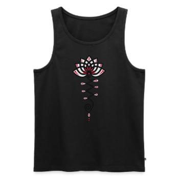 Lotus, Yoga Meditation, Festival, Blume, Blüte - Männer Premium Bio Tank Top - Schwarz - Vorne - AI Model Male 178 light (178cm)