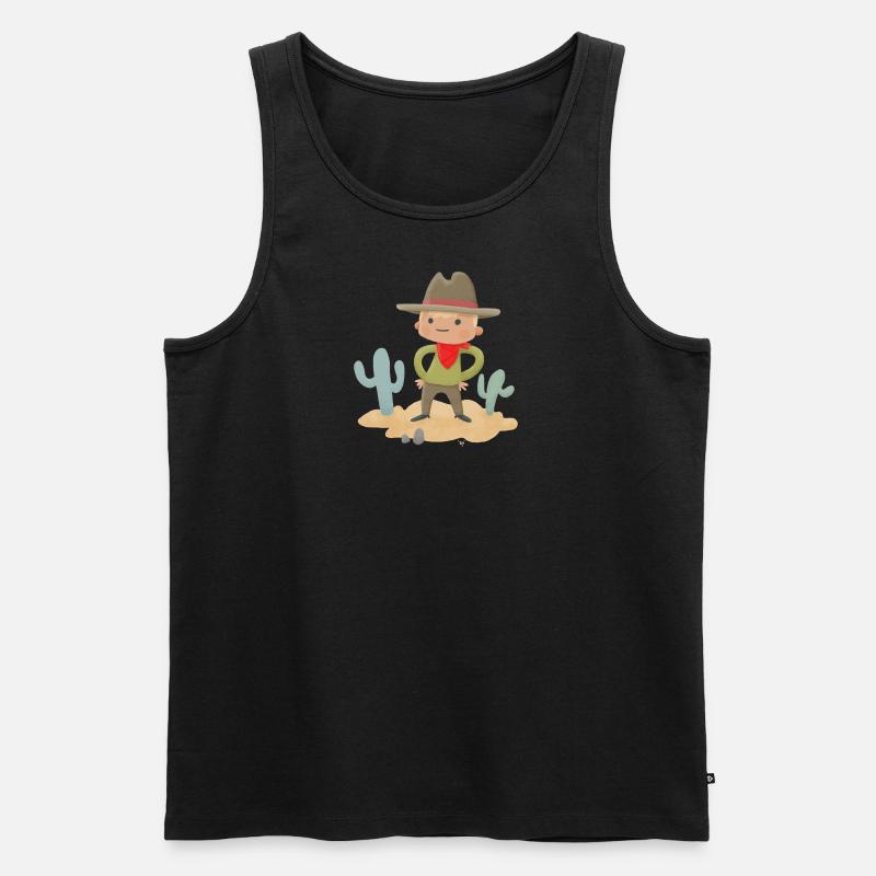 Cowboy - Männer Premium Bio Tank Top - Schwarz