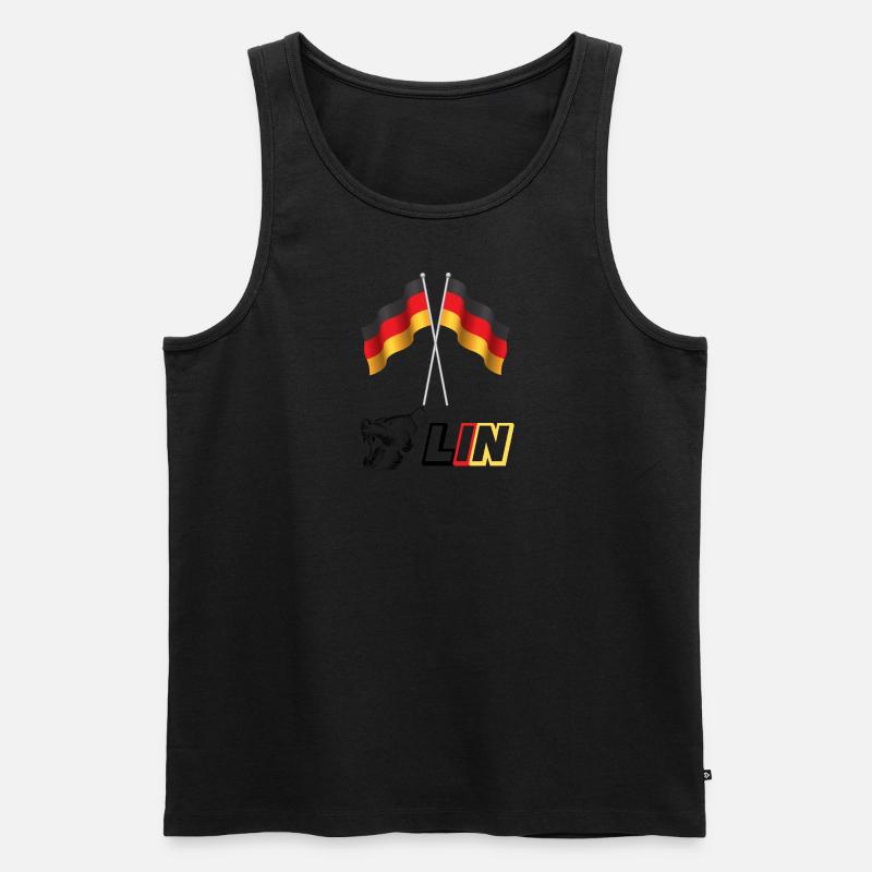 Berlin Logo mit Bär - Männer Premium Bio Tank Top - Schwarz