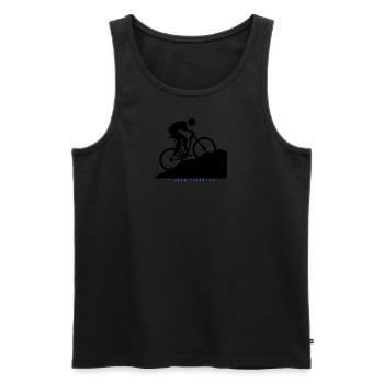 IT'S GOING UPHILL - Men's Premium Organic Tank Top - black - Front - AI Model Male 178 light (178cm)
