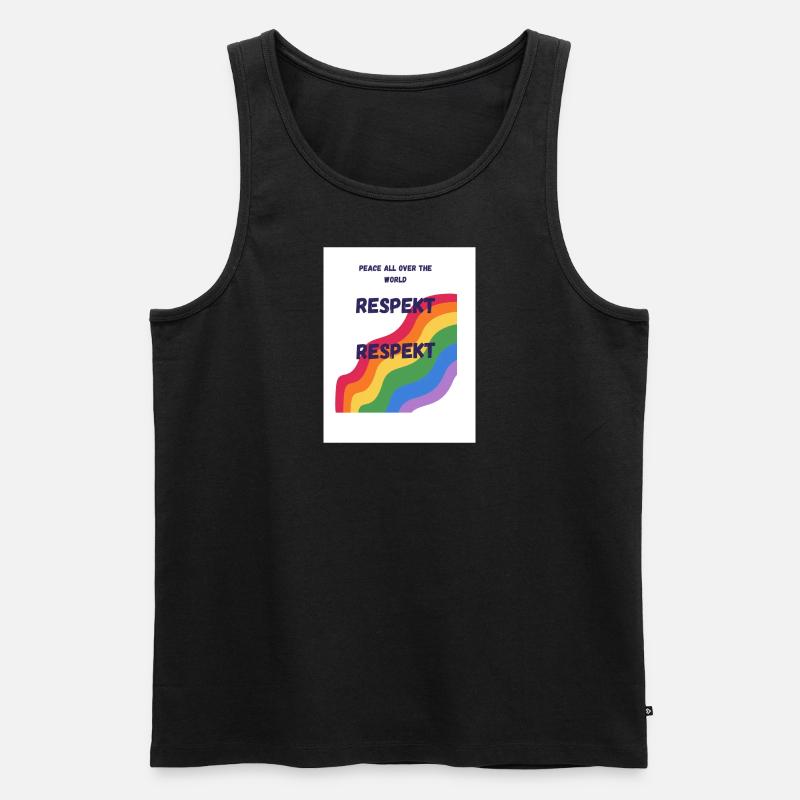 Frieden - Männer Premium Bio Tank Top - Schwarz