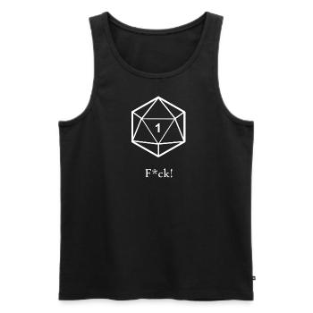 Fehlwurf - W20 - 20D - Patzer - Männer Premium Bio Tank Top - Schwarz - Vorne - Michal (187cm)