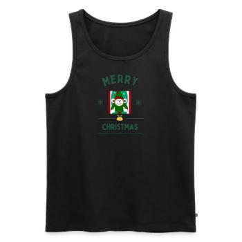 Merry Christmas with a cheeky monkey - Men's Premium Organic Tank Top - black - Front - AI Model Male 178 light (178cm)