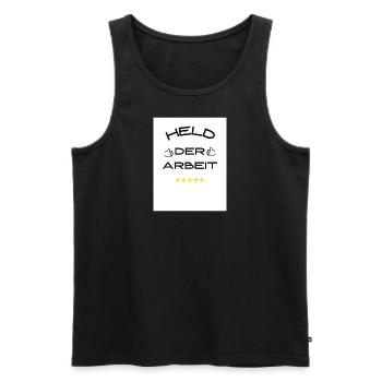 HELD - Männer Premium Bio Tank Top - Schwarz - Vorne - AI Model Male 178 light (178cm)