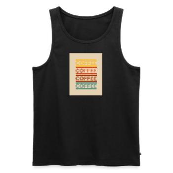 Kaffee Retro - Männer Premium Bio Tank Top - Schwarz - Vorne - Michal (187cm)