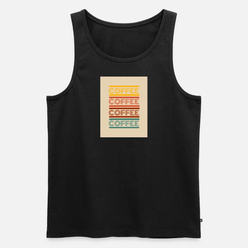 Kaffee Retro - Männer Premium Bio Tank Top - Schwarz