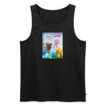 Sweet love French Bulldog - Männer Premium Bio Tank Top - Schwarz - Vorne - Michal (187cm)