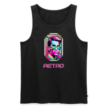 Retro Man Of The 90s - Männer Premium Bio Tank Top - Schwarz - Vorne - AI Model Male 178 light (178cm)
