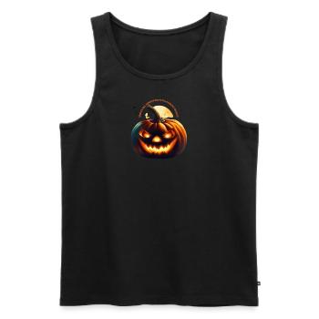 Halloween Kürbis Sprüche Grusel Fledermaus - Männer Premium Bio Tank Top - Schwarz - Vorne - Michal (187cm)