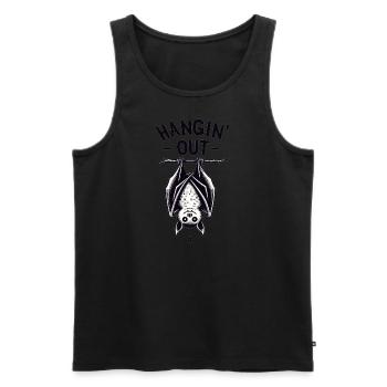 Hanging Bat - Men's Premium Organic Tank Top - black - Front - Michal (187cm)