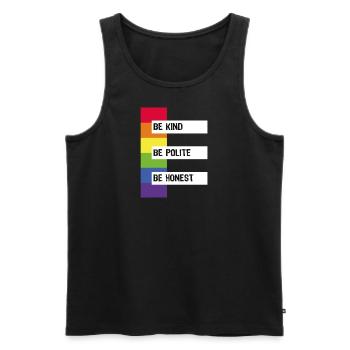 be kind be polite be honest LGBT - Männer Premium Bio Tank Top - Schwarz - Vorne - AI Model Male 178 light (178cm)