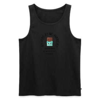 Schokoladenfreude - Männer Premium Bio Tank Top - Schwarz - Vorne - Michal (187cm)