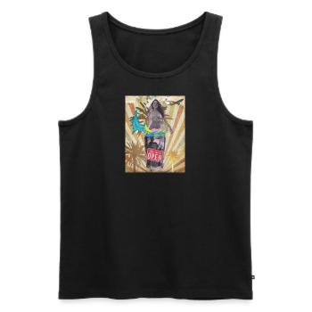 Summer Vibes Collage - Men's Premium Organic Tank Top - black - Front - AI Model Male 178 light (178cm)
