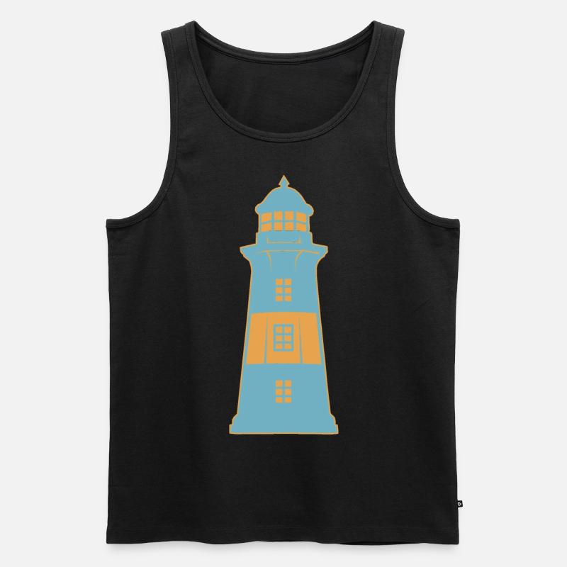 Leuchtturm maritim Küste - Männer Premium Bio Tank Top - Schwarz