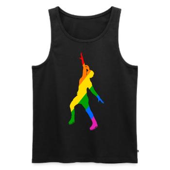 Jeu de couleurs en patinage sur glace - Débardeur bio Premium Homme - noir - Devant - AI Model Male 178 light (178cm)